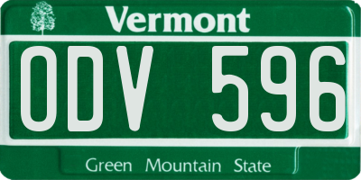 VT license plate ODV596