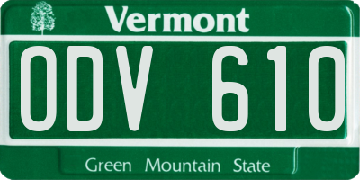 VT license plate ODV610
