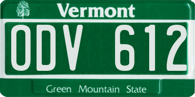 VT license plate ODV612
