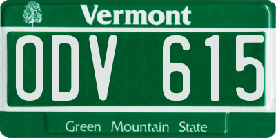 VT license plate ODV615