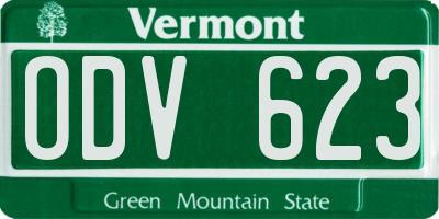 VT license plate ODV623