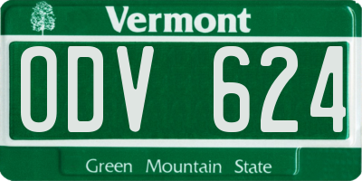 VT license plate ODV624