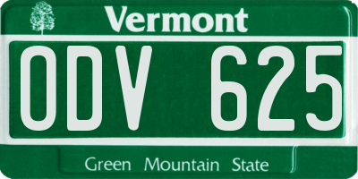 VT license plate ODV625