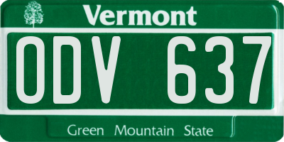 VT license plate ODV637