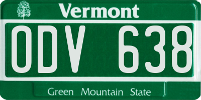 VT license plate ODV638