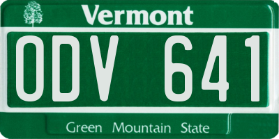 VT license plate ODV641