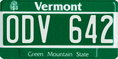 VT license plate ODV642