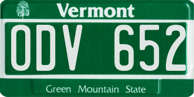VT license plate ODV652
