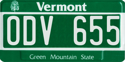 VT license plate ODV655