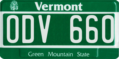 VT license plate ODV660