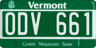 VT license plate ODV661