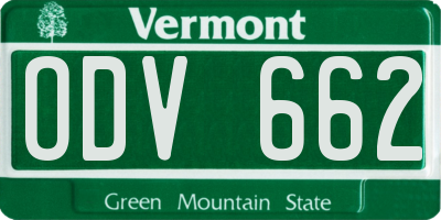VT license plate ODV662