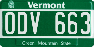 VT license plate ODV663