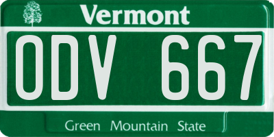 VT license plate ODV667
