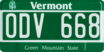 VT license plate ODV668