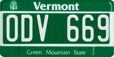 VT license plate ODV669