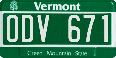 VT license plate ODV671