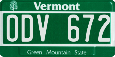 VT license plate ODV672
