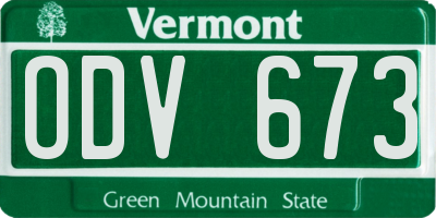 VT license plate ODV673
