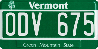 VT license plate ODV675
