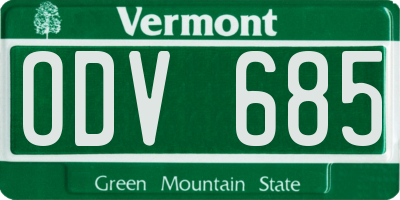 VT license plate ODV685