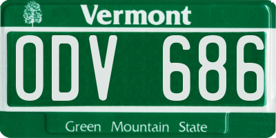 VT license plate ODV686