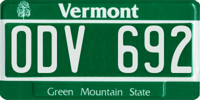 VT license plate ODV692