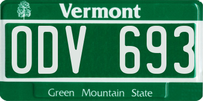 VT license plate ODV693