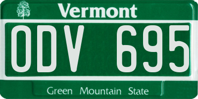 VT license plate ODV695