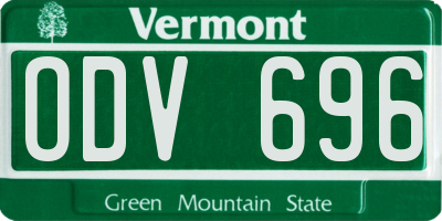 VT license plate ODV696