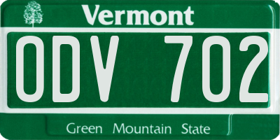 VT license plate ODV702