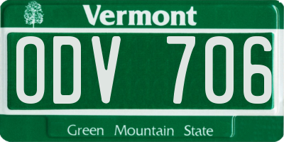 VT license plate ODV706