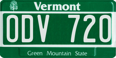 VT license plate ODV720