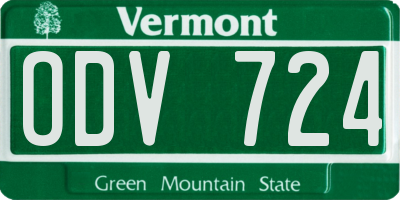 VT license plate ODV724