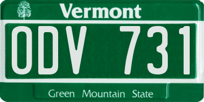 VT license plate ODV731