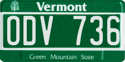 VT license plate ODV736