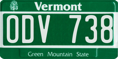 VT license plate ODV738