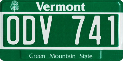 VT license plate ODV741