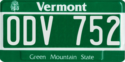 VT license plate ODV752