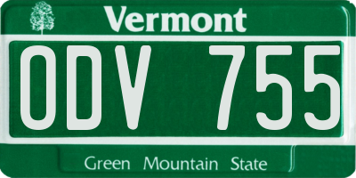 VT license plate ODV755