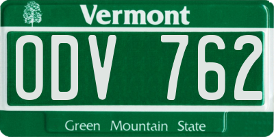 VT license plate ODV762