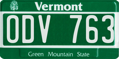 VT license plate ODV763