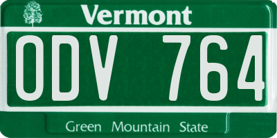 VT license plate ODV764