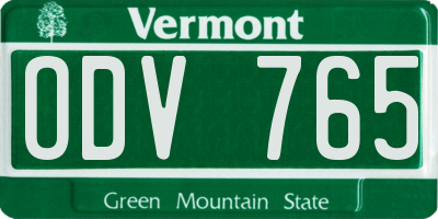 VT license plate ODV765