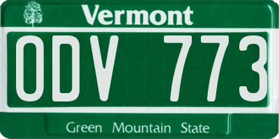 VT license plate ODV773