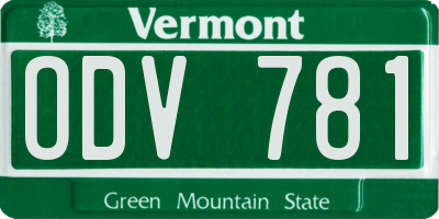 VT license plate ODV781