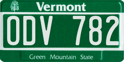 VT license plate ODV782