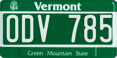 VT license plate ODV785