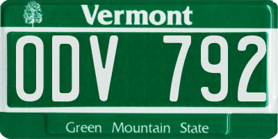 VT license plate ODV792