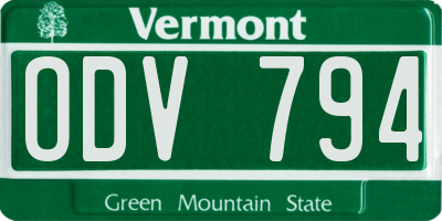VT license plate ODV794